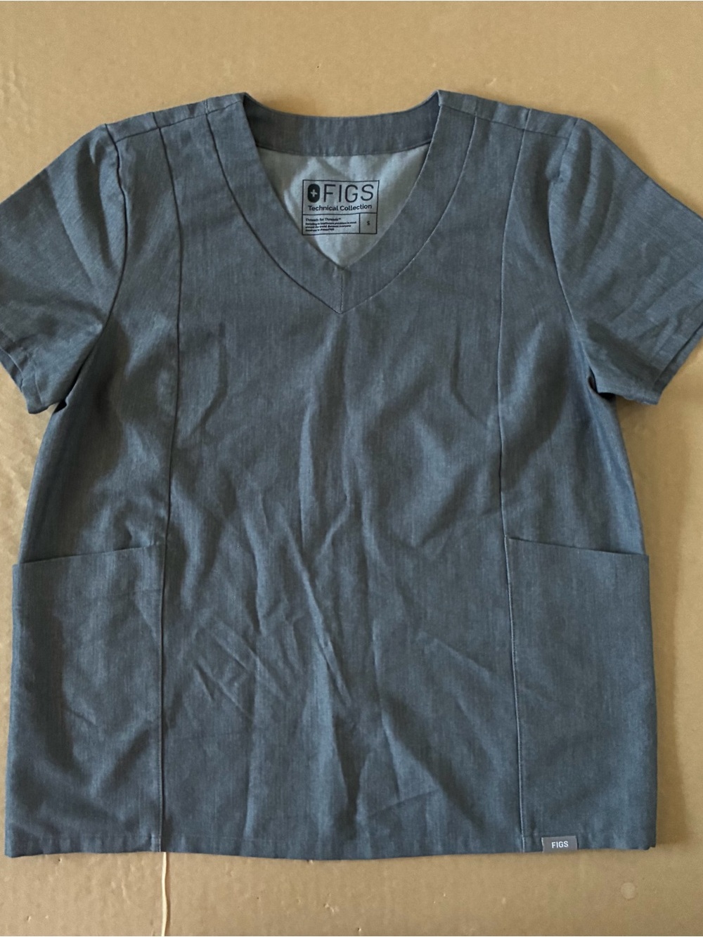 Figs Nurse Scrub Top Size Small Technical Medical Uniform Gray Medical Apparel